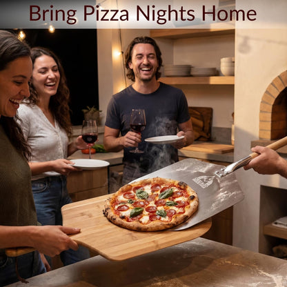 12 X 14 Aluminum Pizza Peel with Detachable Handle | 35.5-Inch Overall Length with 21-Inch Wooden Handle, Pizza Paddle & Pizza Spatula for Outdoor Pizza Ovens8