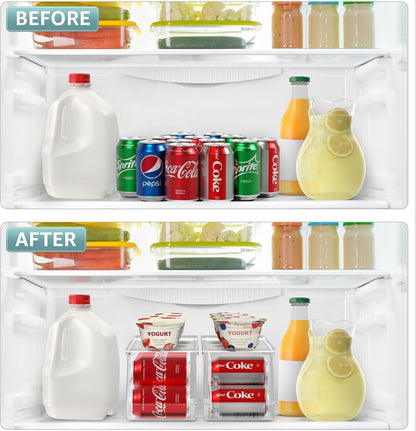 Soda Can Organizer for Fridge & Freezer, Stackable with Lid (2 Pack)5