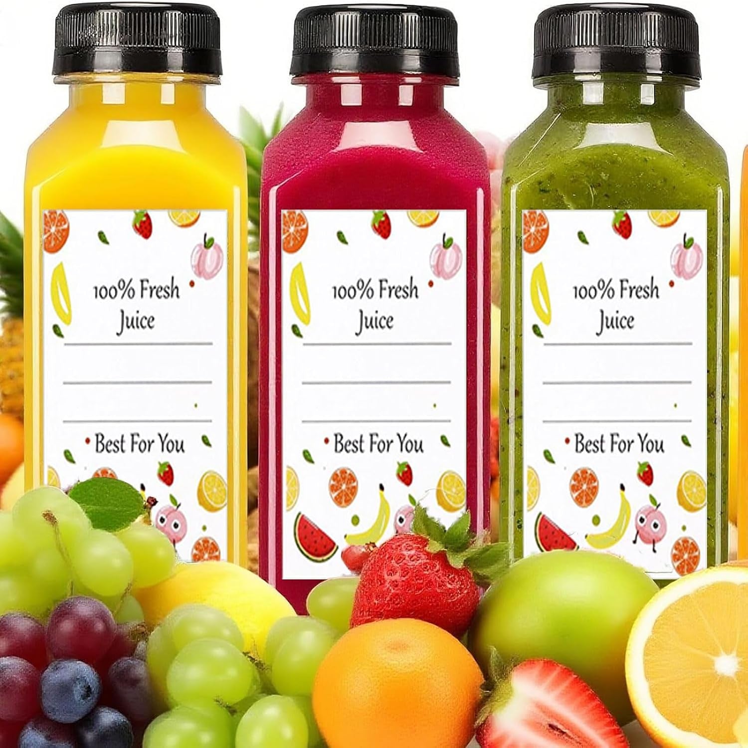 12oz-10pcs-plastic-juice-bottles-with-caps-reusable-leakproof-for-juicing