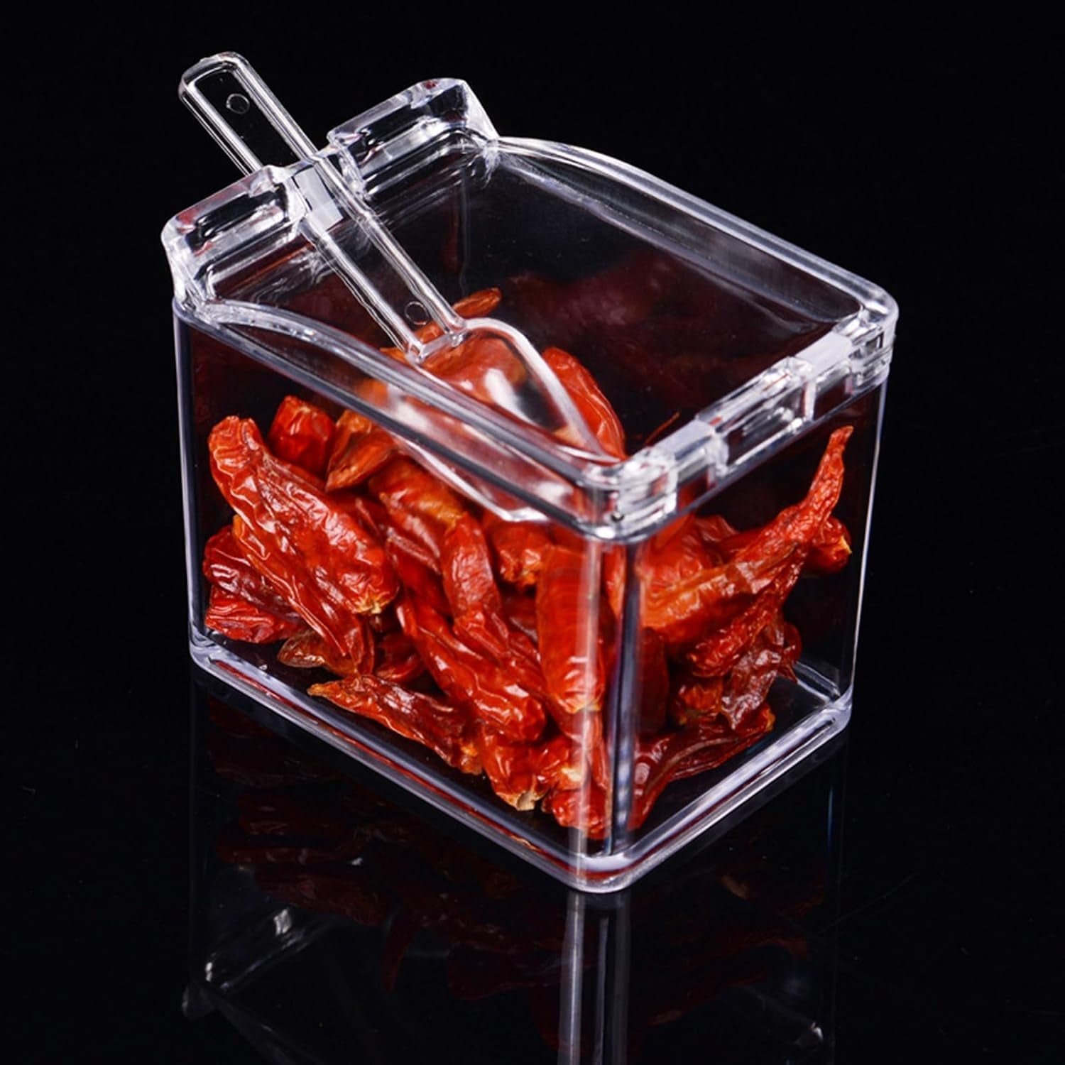 4-cell-clear-seasoning-rack-spice-box-storage-container-condiment-jars-acrylic-seasoning-box-with-cover-and-spoon