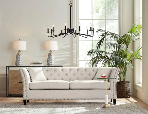 Philip 28 1/4" Tall Table Lamps Set of 2 Gray Wash Cottage Coastal Modern | White Living Room Bedroom House Bedside Nightstand Home Office Family Tapered Drum Shade10