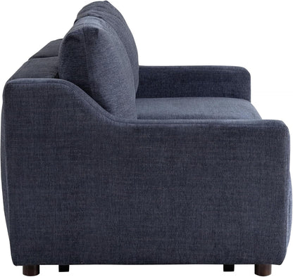 Glendale 90.2" Queen Size Wall-Hugging Convertible Sofa, Dreamcoil Comfort, Chenille Fabric, Navy3