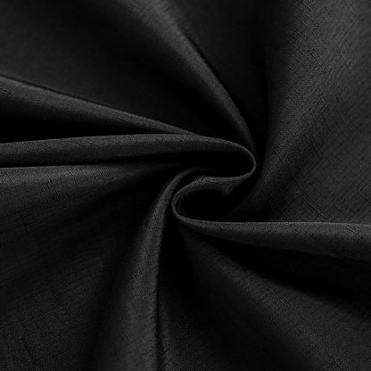 Textured 60 Inch Black Fabric Table Cloth Fits 30'' to 48'' round Table, Faux Linen Water Resistant & Wipeable Circle Tablecloth, Washable for Dinning Kitchen Patio6
