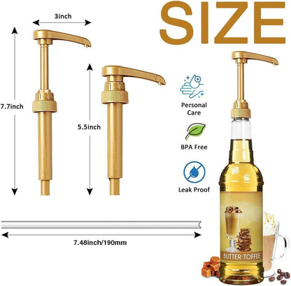 10 Pcs Gold Coffee Syrup Pump Compatible with 25.4Oz/750Ml Bottles4