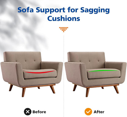 Couch Cushion Support for Sagging Seat,20"X20"X2" Curved 40D High Density Foam Cushion,Sagging Couch Support for Accent Chair,Sofa,Blue Set of 15