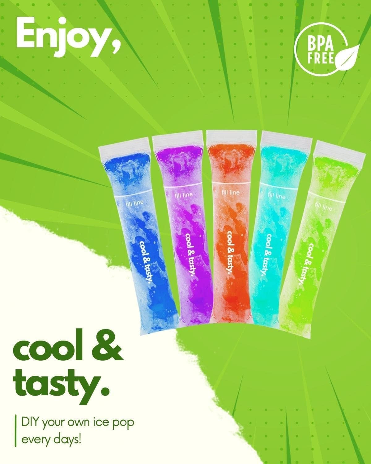 150-disposable-popsicle-mold-bags-with-zip-seals-8x2-freezer-tubes-for-diy-ice-pops-yogurt-juice-fruit-smoothies-includes-funnel-bpa-free-ice-pop-molds
