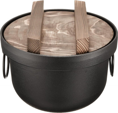 Ikenaga Ironwork 312714 Rice Pot, 3 Cups, Induction Compatible, Rice Cooking, Made in Japan, Black1