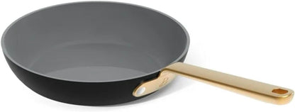 Pans 12Pc Ceramic Non-Stick Cookware Set by Drew Barrymore, Pots & Pans with Lids, Dishwasher‑Safe,Soft‑Touch Handles, Even‑Heat Base. (Black Seaseme)5