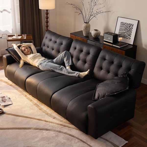 Oversized Sectional Couches for Living Room, Modular Leather Cloud Couch5