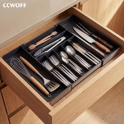Silverware Drawer Organizer, 9 Slots Expandable Kitchen Drawer Organizer7