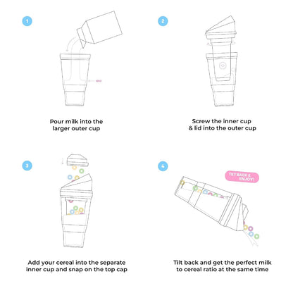 XL Portable Cereal Cup for Breakfast on the Go - Black | Skip the Spoon and Bowl - Designed for a Quick, Convenient Breakfast at Home, on the Go, or during Busy Mornings.5