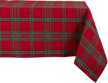 Farmhouse Christmas Plaid Dining Table & Kitchen Décor, Holiday Tablecloth, 60X84, Red & Green1