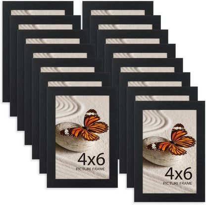 4X6 Photo Frames for Wall and Tabletop Display, 4 by 6 Black Picture Frames with HD Plexiglass, Set of 151
