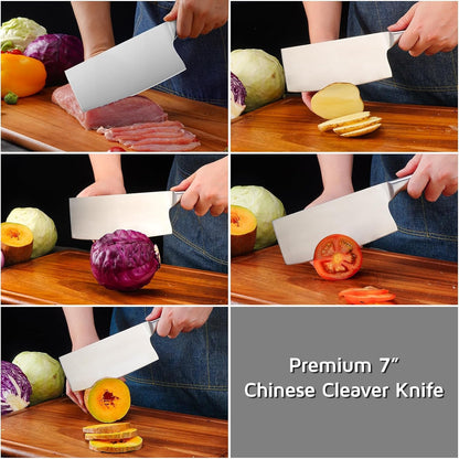 7 Inch Stainless Steel Meat Butcher Cleaver, Chinese Chef Knife4