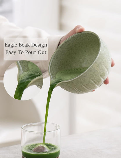 Matcha Set - Match Bowl and Whisk, 15 OZ Matcha Whisk Set | Matcha Scoop | Matcha Whisk Stand (Chasen Holder) - 5Pc Perfect Matcha Kit for Matcha Tea Ceremony (Mottled Green)5