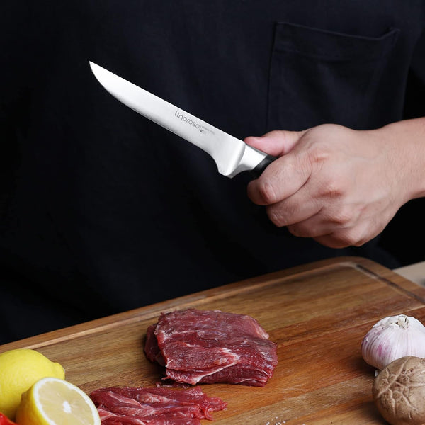 Boning Knife 5.7 Inch Kitchen Knife with Elegant Gift Box, Sharp Forged German Carbon Stainless Steel Fillet Knife for Meat, Fish, Poultry, Full Tang, Ergonomic Handle5