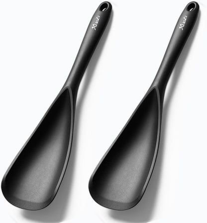 Silicone Cooking Spoon Spatula for Non-Stick Cookware,12.6" Black1