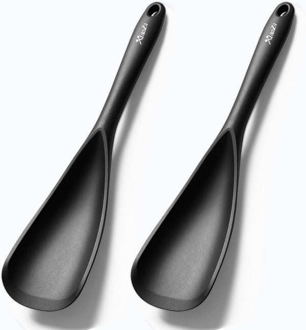 Silicone Cooking Spoon Spatula for Non-Stick Cookware,12.6" Black1