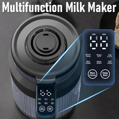 6 in 1 Nut Milk Maker Machine, 27Oz Soy Milk Maker with 8 Blades | Delay Start/Keep Warm/Self-Clean/Boil Water for Homemade Almond, Soy, Juice, Oat, Plant Based & Non Dairy Beverage for Family2