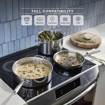 Pro Tri-Ply Stainless Steel, 12 Piece Pots and Pans Set7