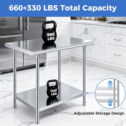 Stainless Steel Prep Table 24 X 36 Inches with Backsplash7