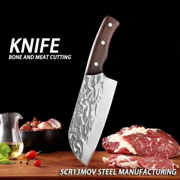 Meat Cleaver,Cleaver Knife 7 Inch Forged Kitchen Knife, Household Chopping Dual Purpose Knife, Sharp Meat and Fish Killing Knife, Bone Chopping Knife2