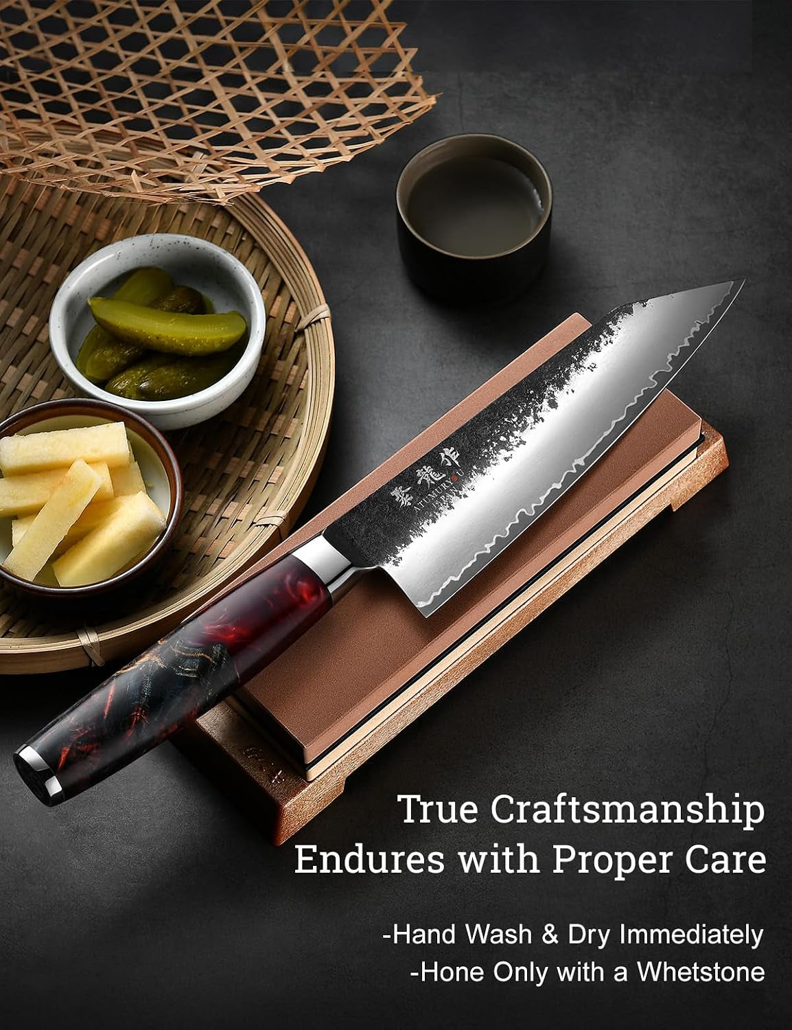 7-japanese-kiritsuke-chef-knife-black-forged-3-layer-vg10-steel-core