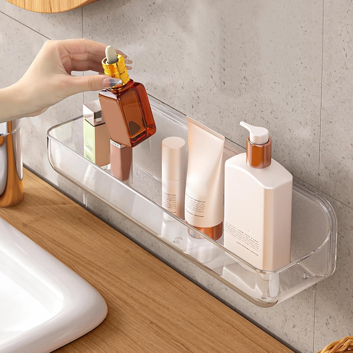 acrylic-wall-mounted-shower-caddy-large-adhesive-bathroom-shelves