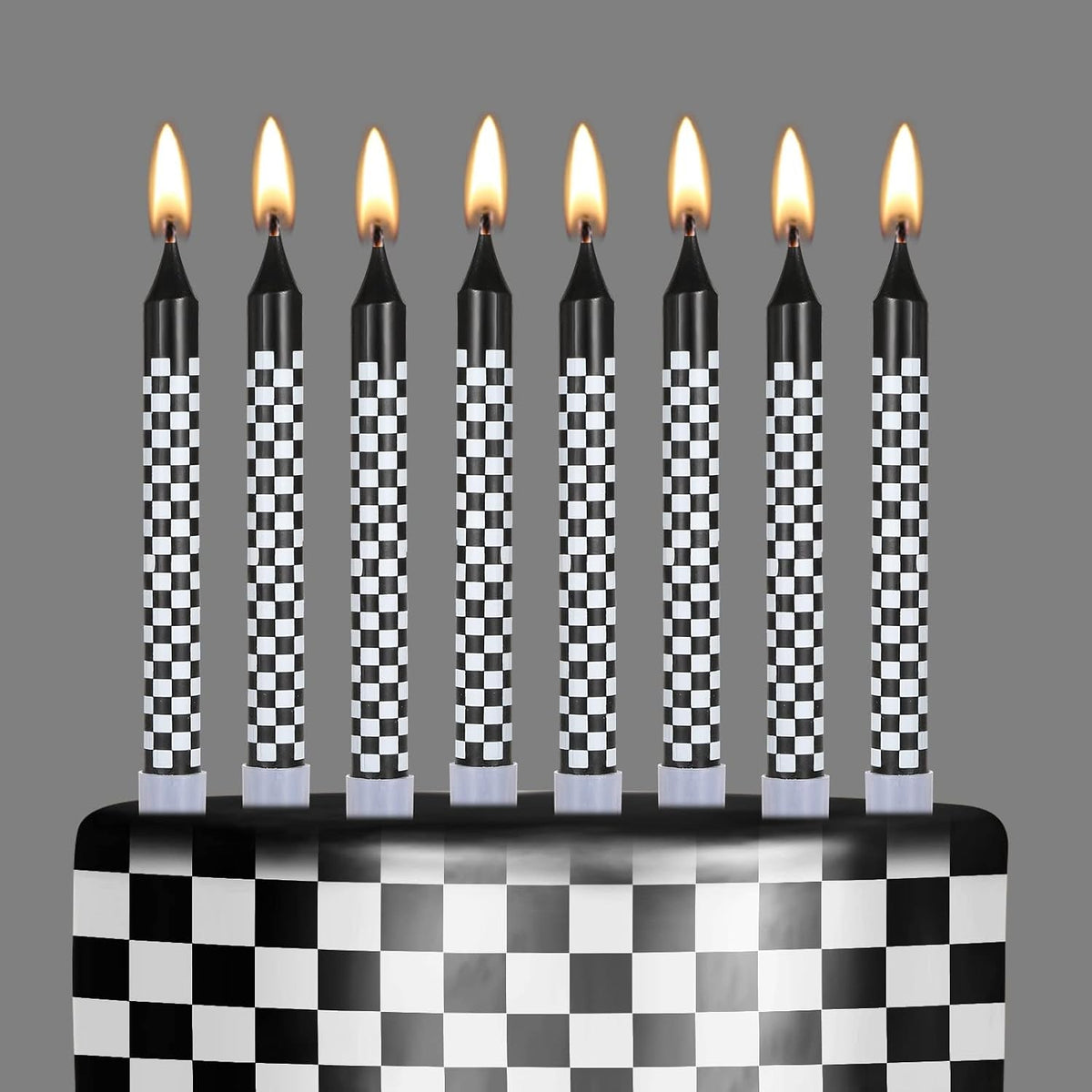 12-pcs-race-car-birthday-candles-black-white-checkered-flag