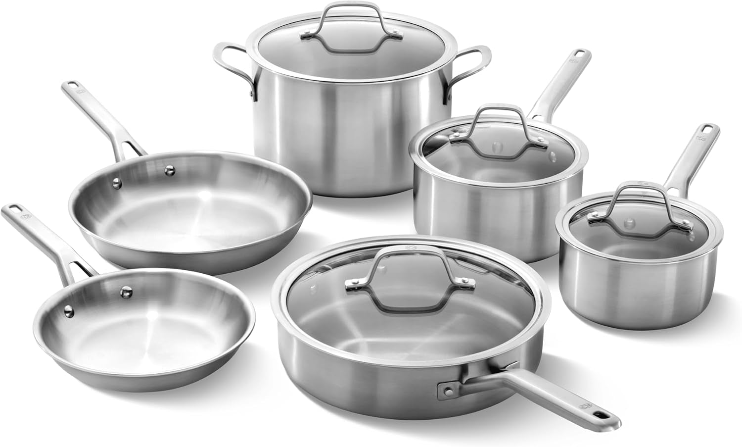 calphalon-brushed-3-ply-stainless-steel-cookware-set-w-turbo-heat-tech-10-piece-set-includes-frying-pans-pots-and-pans-set-induction-oven-safe-450f-brushed-stainless-silver