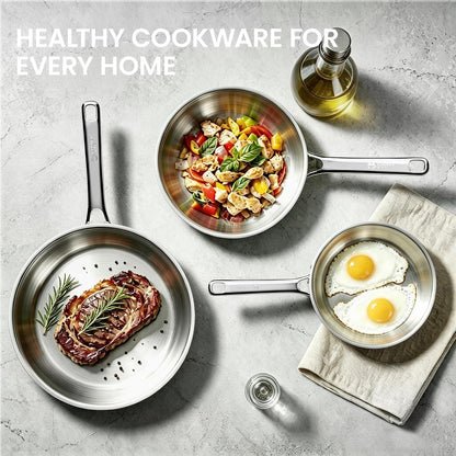 8 Inch Stainless Steel Frying Pan, Small Omelette Pan | Induction Pan, Rivetless & Non-Toxic, Fast & Even Heating, Oven & Dishwasher Safe, Metal Utensil Safe, Perfect for Eggs2