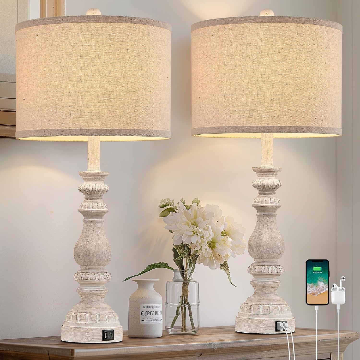 28-5-tall-farmhouse-table-lamps-set-of-2-for-living-room-rustic-bedside-lamps-with-usb-c-a-traditional-lamp-for-bedroom-nightstand-office-hallway-washed-white-rotary-switch-bulb-not-included