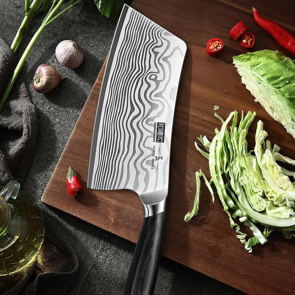 Cleaver Knife 7", Razor Sharp Powder Steel Kitchen Meat Cleaver6