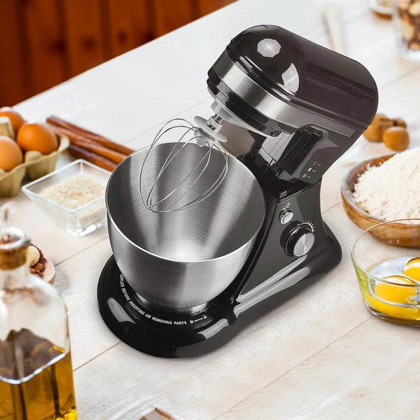 5QT Stand Electric Mixer, 12-Speed Kitchen Mixer with Tilt-Head, Stainless Steel Bowl Dough Mixer, Egg Whisk, Dough Hook & Beater Included, Idea for 3-5 Family,Black7
