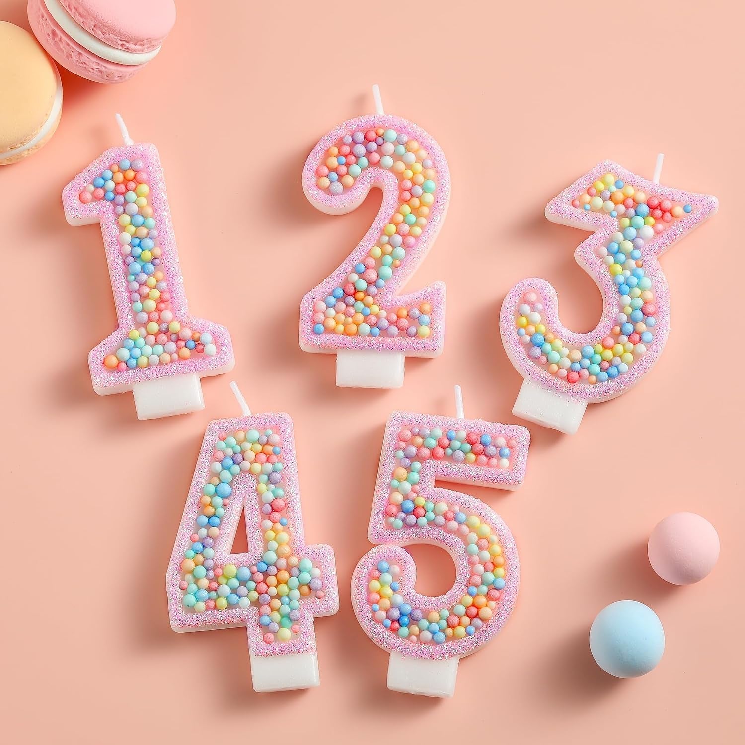 number-2-pink-macaron-birthday-candles-macaron-themed-number-candles-cake-number-candles-party-celebration