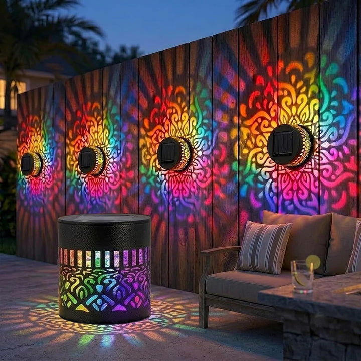 Solar Mandala Fence Lights Waterproof Outdoor Color Changing 1 Pack