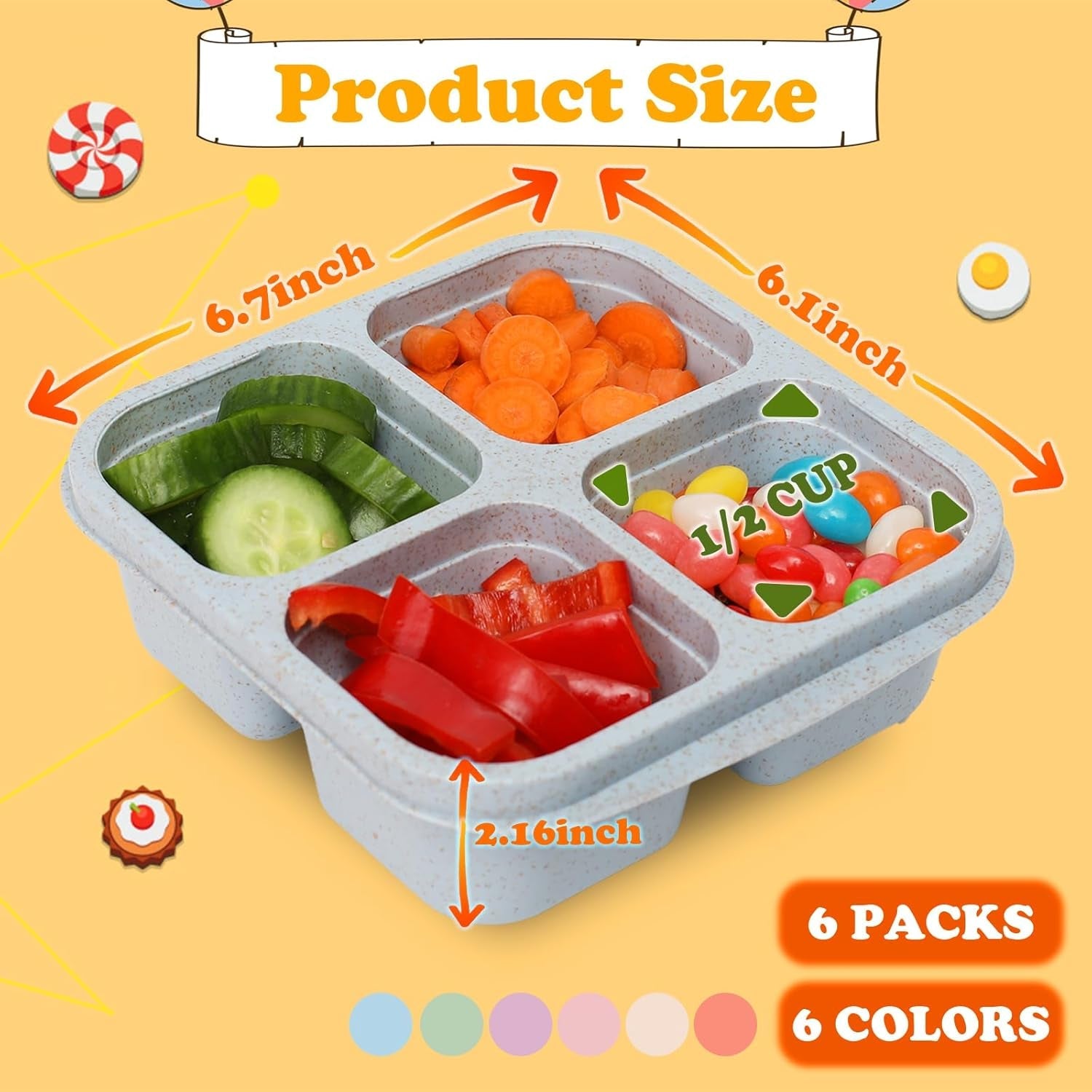 6-pack-snack-containers-4-compartment-snack-box-containers-bento-box-reusable-meal-prep-lunch-containers-for-adults-kids-toddler-divided-food-containers-for-travel-work-school