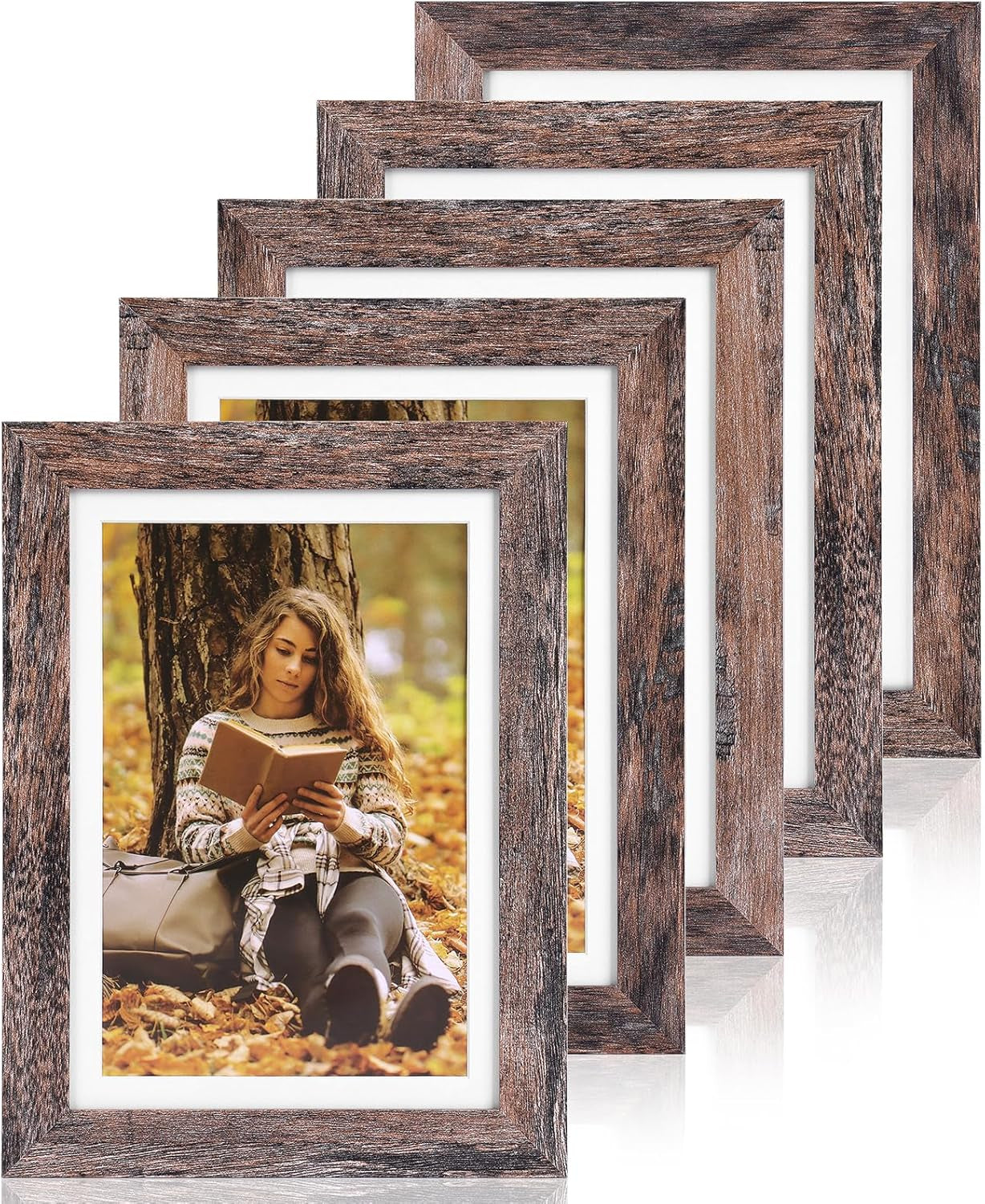 5x7-picture-frames-set-of-5-with-tempered-glass-mdf-rustic-brown