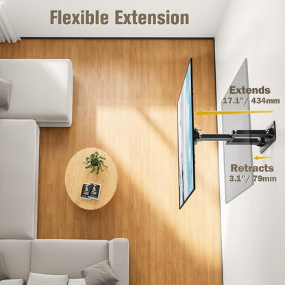 TV Wall Mount Swivel and Tilt for 26-55 Inch TV up to 60 Lbs | TV Mount Perfect Center Design, Full Motion TV Mount Bracket with Articulation, Max VESA 400X400Mm, MD23772
