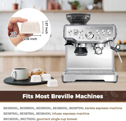6-Pack Resin Water Filters for Breville BWF100 | Replacement Filters for Breville Espresso Machine Barista Express, Ion Exchange Resin Softens Water, Reduces Impurities2