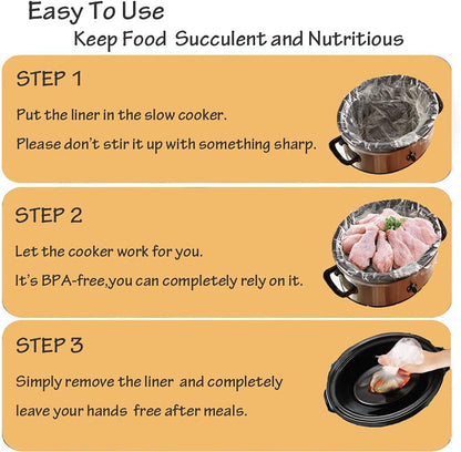40 Counts Slow Cooker Liners and Cooking Bags, Extra Large Size Fits 6-10QT Pot, 14"X 22", BPA Free, Suitable for Oval & round Pot -2 Pack4