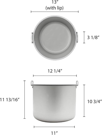 '-50 Cups Aluminum Teflon Coated Rice Warmer Inner Pot- Keep Warm Makes Soups Stews Grains Hot Cereals Removable Nonstick Pot for Commercial Rice Cooker and Warmer5