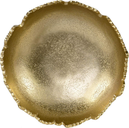 8.75” Gold Moon Decorative, Asymmetrical Torn, Hammered Metal Centerpiece Bowl with Sculpted Edges2