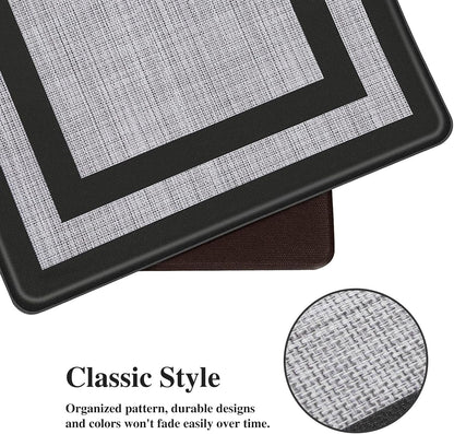 Kitchen Mats Set of 2,Cushioned Anti-Fatigue Non-Skid Rug Sets | Ergonomic Comfort PVC Kitchen Mats for Floor,Standing Mat for Kitchen,Floor,Office,Sink,Laundry, Black Frame3