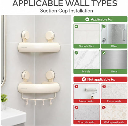 Corner Shower Caddy Suction Cup, Removable Bath Organizer Shelf5