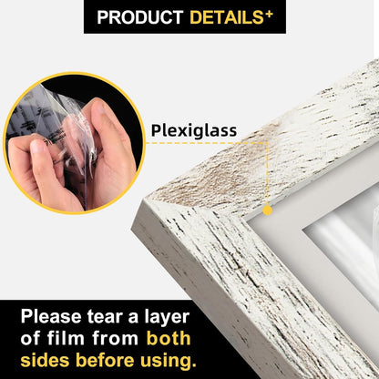 5X7 Picture Frames with 4X6 Mat Set of 2, Distressed White4