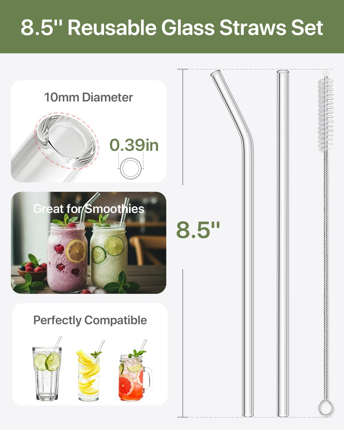 glass-straws-18-pack-reusable-clear-glass-drinking-straws-set-8-straight-and-6-bent-straws-4-straw-cleaner-brush-ideal-for-smoothies-milkshakes-juice-iced-coffee-and-tea-8-5-x-10mm