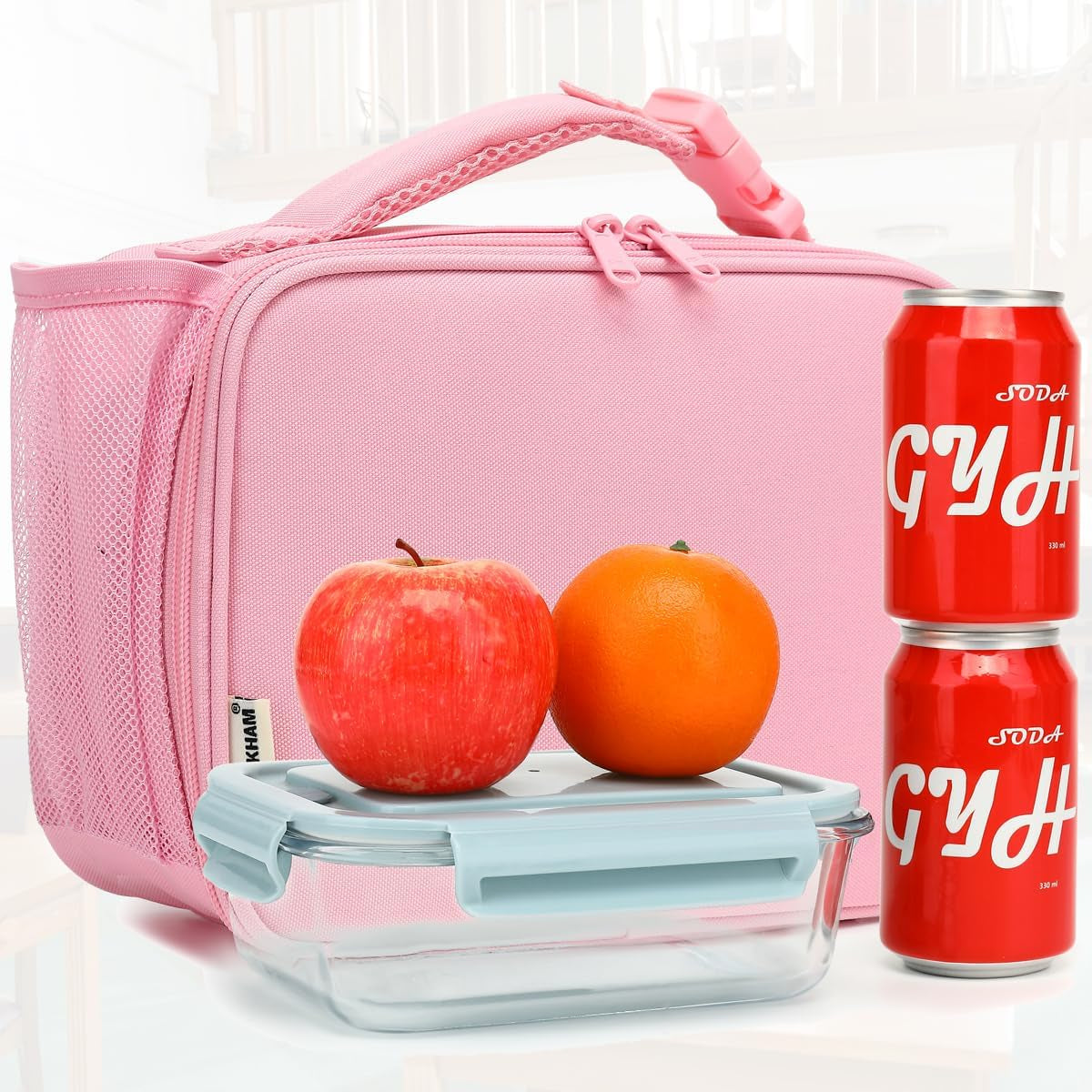 insulated-lunch-box-for-school-thermal-reusable-durable-freezable-lunch-bags-for-kids-boys-girls-men-women-small-soft-cooler-portable-lunch-tote-kit-for-work-picnic-travel-pink