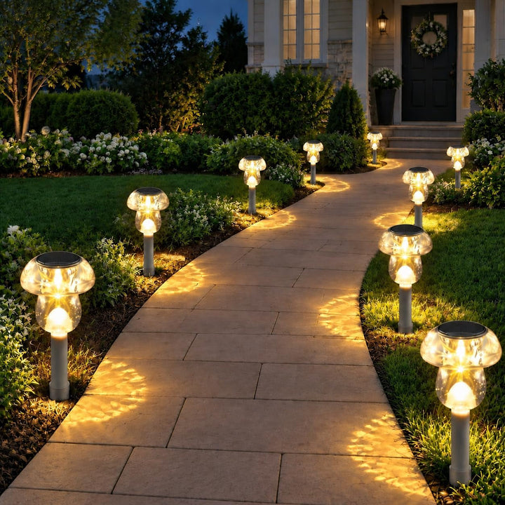 Solar Lights Outdoor, 8 Pack Mushroom Lights outside Waterproof, Solar Powered LED Lighting for Garden, Yard, Landscape, Path, Pathway, Lawn, Walkway, Driveway, Backyard Decor (Warm White)