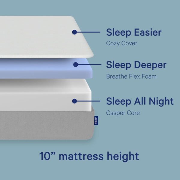 Casper Sleep Element King Mattress - Medium Feel - Motion Isolation - Breathable, Cooling Memory Foam - 100-Night Trial - Certipur-Us4